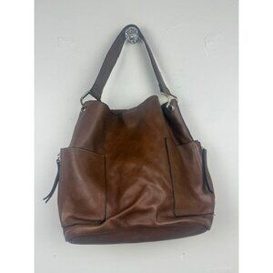 NWT Calin Collection Brown Vegan Leather Hobo Shoulder Bag Purse